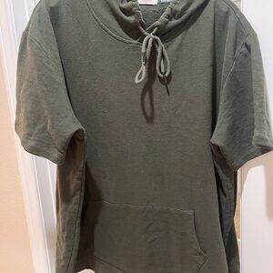 Dubinik Women's Olive Green Short-Sleeve Hoodie Jacket SIZE XL - Preowned